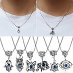 El Regalo Womens 6 Pcs Evil Eye Protection Pendant Necklaces For All - Butterfly, Elephant, Turtle, Elephant, Owl, Hamsa Hand & Eye