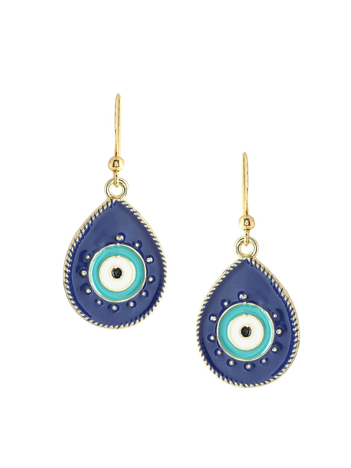 El Regalo Evil Eye Earrings & Necklace Jewelry Set- Enameled Evil Eye Hypoallergenic Pendant Necklace & Earrings for Girls & Women
