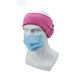 El Regalo 2PCs Winter Ear Warmer Headband with Buttons for Masks- Elastic Headband Winter Headband Full Cover Ear Muff Headband for Yoga Outdoor Sports Activities for Men & Women (Royal Blue & Pink)