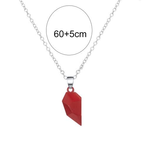 El Regalo Red Heart Magnetic Pendant Necklace for Unisex Adult (2 Pieces)