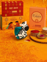 El Regalo Cute Slap Band Bracelet Rakhi for Kids Boys & Little Brother | Fun Quirky Silicone Slap Wristband Rakhi for Toddlers & Children with Roli Chawal Pack and Gift Box (Zebra)