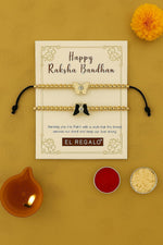El Regalo 2PCs Evil Eye Rakhi Combo for Brother - Stylish Beaded & Thread Set with Roli Chawal - Raksha Bandhan Pack for Bhaiya, Boys, Girls, Men - Comes on Designer Rakhi Card (Option-3)