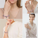 El Regalo Crystal Diamonds Heart & Beads Bracelet - Elegant, Delicate Gift for Women & Girls | Unique Beaded Design & Fine Craftsmanship