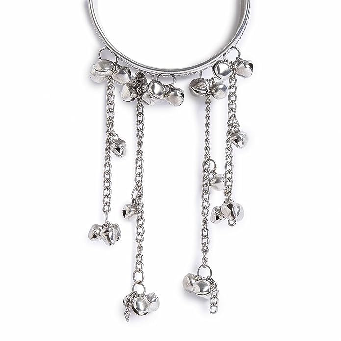 El Regalo Bhaiya Bhabhi Rakhi Set -German Silver Ghungroo Tassel Bracelet Rakhi with Red Thread Rakhi Set with Roli Chawal, Message Card in Gift Box