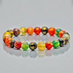 El Regalo 1PC Om Mani Padme Hum Engraved Multicolor Stone Crystal Bracelet Rakhi for Brother with Rakhi Message Card, Roli Chawal Shagun in Rakhi Gift Box