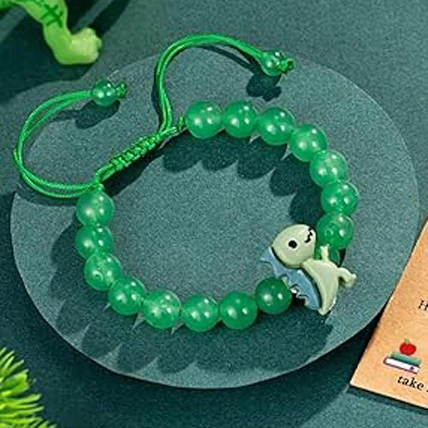 El Regalo Cute Dinosaur Rakhi for Brother- Unique Dinosaur Bracelet Rakhi for Bhai with Roli Chawal, Rakhi Message Card in Rakhi Gift Box (Green)