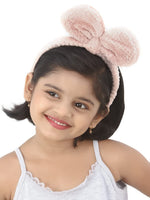 El Regalo 2 Bow Hairbands for kids Bow Headband Hair Accessories for Girls (Pink & White)