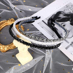 El Regalo 2PCs Rhinestone Hair Bands for Kids/Girls/Teens/Women | Tiara Bridal Headpieces | Crystal Headband Fine Glitter Crystal Hairband Rhinestone Headband (Black & White)