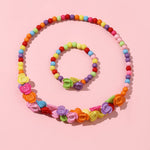 El Regalo 2 PCs Kids Girls Colorful Jewelry Sets - Kids Candy Color Beads Necklace & Bracelets Jewelry Sets for Girls