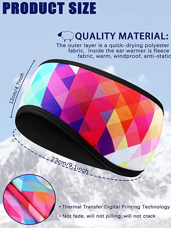 El Regalo 1 PC Winter Ear Warmer Headbands- Fleece Winter Earmuff Headbands for Adult Unisex, Teens, Girls, Boys (Option-9),Multicolor