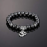 El Regalo OM OM OM Charm Healing Yoga 8mm Beads Stretchable Bracelets for Men/Women | OM Yoga Spiritual Jewelry (Grey)
