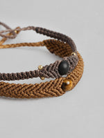 El Regalo Designer 2PCs Natural Tiger Eye & Lava beads Rakhi Combo for Brother/Bhai- Natural Stones Handcrafted Rakhi with Roli-Chawal Shagun, Rakhi Message Card in Rakhi Gift Box