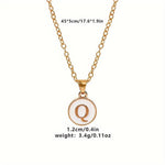El Regalo Personalized Name Initial Letters Pendant Necklace-Enamelled Name Initials Pendant with Stainless Steel Chain (Q),Gold