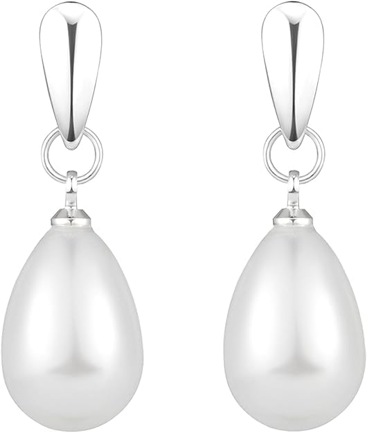 El Regalo Elegant Faux Pearl Earrings for Women - Elegant 18K Gold & Silver Plated Moti Jewelry Collection | Fancy Studs, Dainty Drops & Long Dangle Pearls Earrings for Girls (Style-1)