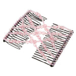 El Regalo 2PC Magic Easy Hair Combs Clips- Fancy Double Stretching Combs Clip Thick & Thin Hair Multistyling Hair Accessory For Women & Girls (Pink & Purple)