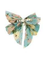 El Regalo Big Bow Floral Hair Clip- Long Ribbon Streamer Super Fairy Fashion Hair Accessories Head Hairpin Headdress Hair accessories for Girls/Women (Greenish Shade)