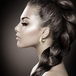 El Regalo Geometric Pearl Statement Earrings- Fashion 2 Ways Pearl Cuff Earrings for Girls & Women