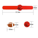 El Regalo 2 PCs Sport Ball Themed Party Football Wristbands for Kids Boys & Girls | Silicon Wrist Slap Bands with Removable Sport Balls Charms for Fun Kids Party Favors (Red & Yellow)