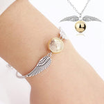 El Regalo Unisex-Adult 4PCs Jewelry Set- Spinning Hourglass Necklace, Golden Ball Wings Pendant Necklace & Bracelet & Always Triangle