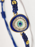 El Regalo 1 PC Evil Eye Bracelet - Designer Evil Eye Charms Handmade Unisex Adjustable Bracelets for All -Girls, Boys, Men & Women (Blue Rhinestone Evil Eye)