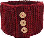 El Regalo 1 PC Knitted Headband with Button Warm Crochet Chunky Ear Warmer for Women | Knitted Headwrap Headband Ear Warmer Hair Muffs Band (Red)