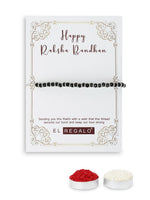 El Regalo Cute & Fancy Baby Evil Eye Nazaria Bracelet Rakhi with Roli Chawal, Rakhi Message Card in Rakhi Gift Box - Kids Evil Eye Adjustable Chain Rakhi (Baby Nazaria Rakhi)