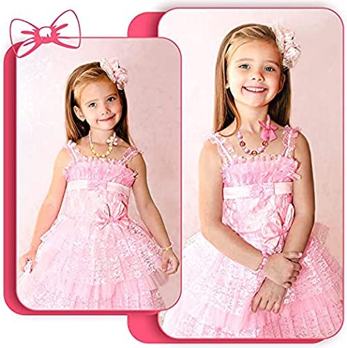 El Regalo Girls Necklace & Bracelet Jewelry Set For Kids Girls (Bow Beads)( Multicolor ) For Girl