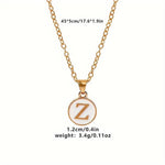 El Regalo Personalized Name Initial Letters Pendant Necklace-Enamelled Name Initials Pendant with Stainless Steel Chain (Z)