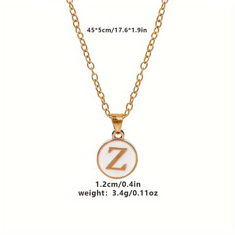 El Regalo Personalized Name Initial Letters Pendant Necklace-Enamelled Name Initials Pendant with Stainless Steel Chain (Z)
