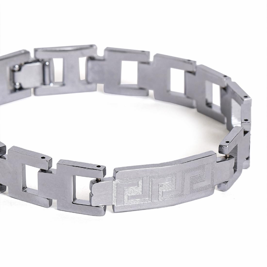El Regalo 1 PC Designer Stainless Steel Bracelets Rakhi for Brother | 1 PC Anti Tarnish Chain Rakhi with Roli- Chanwal, Message Card in Rakhi Gift Box for Bhai/Bhaiya (Option-9)