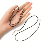 El Regalo 10pcs/Pack DIY Black 1.5MM Waxed Rope Braided Cords with Lobster Clasp Suitable for Necklace Making- Jewelry Accessories Small Business Supplies (Gold)
