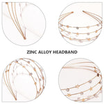 El Regalo Multi Layered Tiara Hairbands- Retro Star, Moon, Pearls, Flowers, Rhinestone Hairband/Headband for Kids/Girls & Women - Wedding Bridal Bridesmaid Hair Accessories (Stars & Crystal)