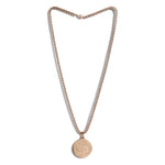 El Regalo AUM OM Pendant Necklace for Men/Boys: Stainless Steel OM Mahadev Damroo Pendant Necklace for Man/Boys (Rose Gold OM)