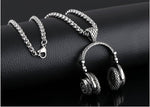 El Regalo DJ Headset Music Earphone Headphone Pendant Necklace with Stainless Steel Chain for Men/Women/Girls/Boys and All Music Lovers