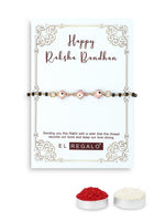 El Regalo Cute Evil Eye Nazaria Bracelet Rakhi for Babies/Kids with Roli Chawal, Rakhi Message card in Rakhi Gift Box- Baby Nazaria Rakhi (Flower Evil Eye Nazaria Rakhi)