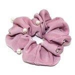 El Regalo 3 PCs Satin Silk Pearls Hair Scrunchies for Women/Girls- No Damage Silk Hair Ties with Delicate Pearls - Soft, Smooth & Shiny Hair Accessories (Color option-1)