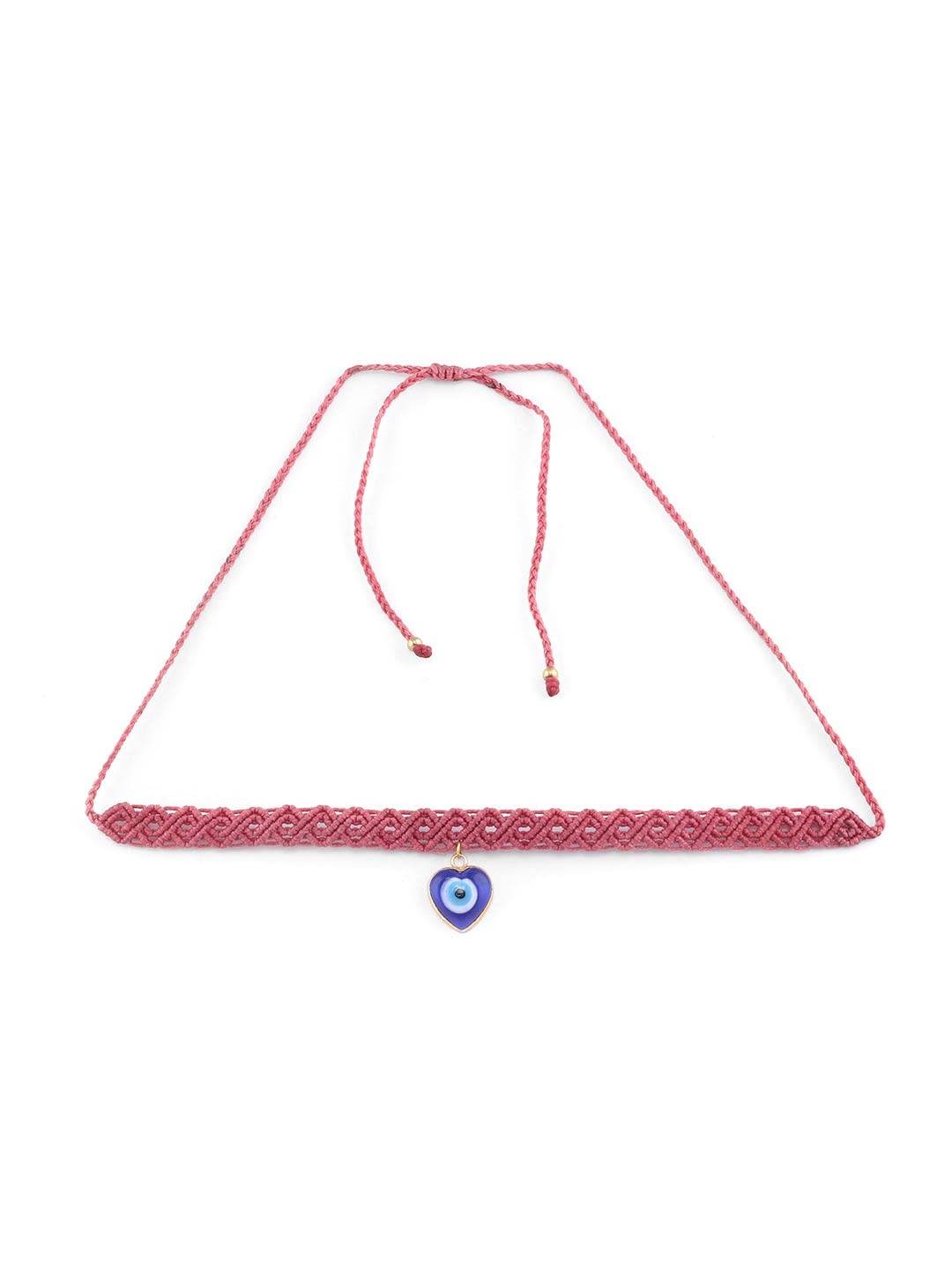 El Regalo Evil Eye Choker Necklace - Handwoven Bohemian Contemporary Evil Eye Macrame Adjustable Choker Necklace for Teen Girls & Women (Evil Eye Choker-5)