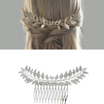 El Regalo 1PC Elegant Vintage Hollow Cutout Leaf Hair Comb - Wedding & Party Hair Accessory for Girls & Women (Silver)