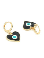 El Regalo 2 Pairs Evil Eye Enameled hypoallergenic Hoop Earrings - Gold Plated Dainty Evil Eye Fashion Earrings for Girls & Women (Option-3)