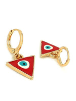 El Regalo 2 Pairs Evil Eye Enameled hypoallergenic Hoop Earrings - Gold Plated Dainty Evil Eye Fashion Earrings for Girls & Women (Option-2)