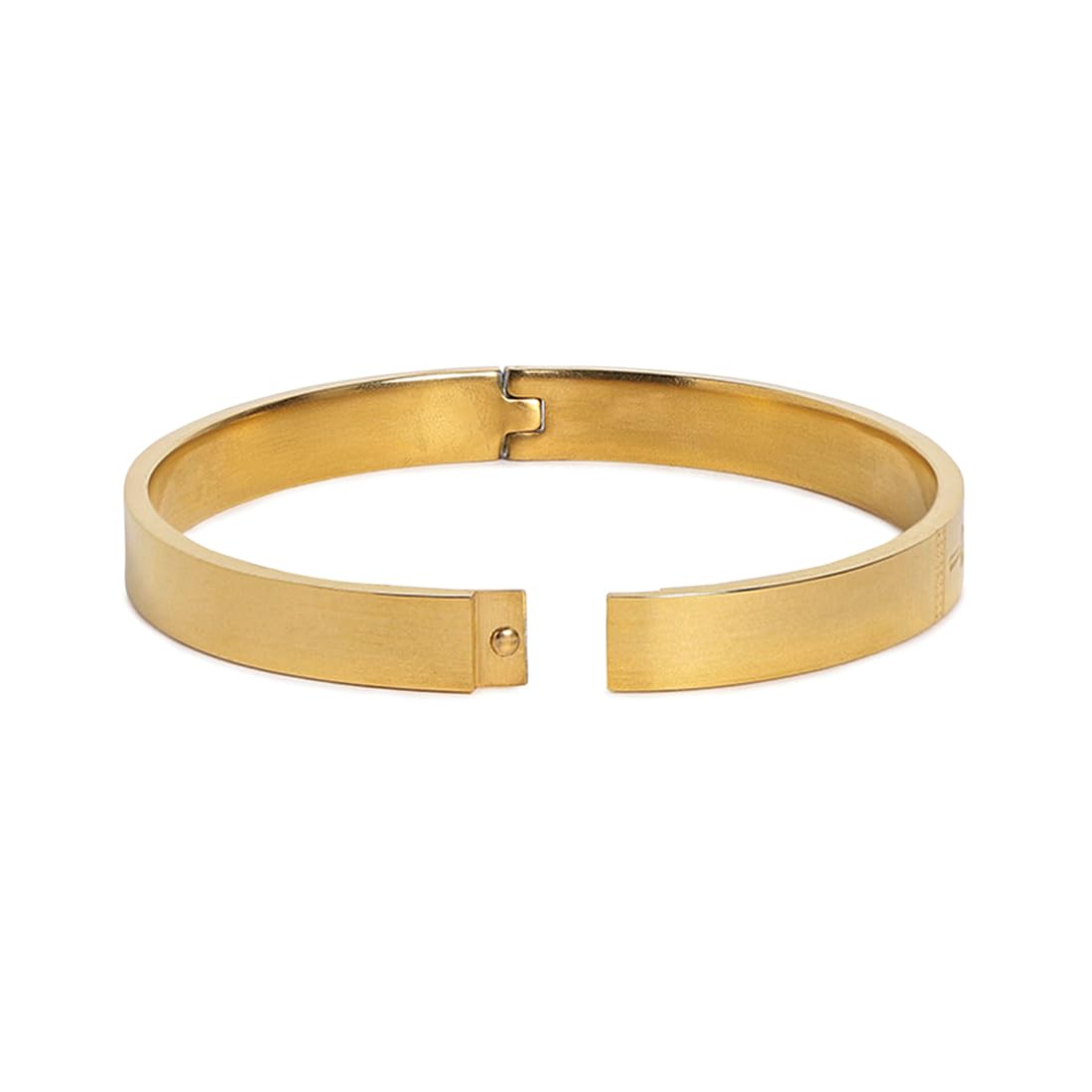 El Regalo 1 PC No Rust OM Trident Engraved Bracelet for Men - Designer Stainless Steel Anti Tarnish OM Kada Bracelet (Golden OM Trident)