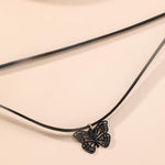 El Regalo Gothic Vintage Black Velvet Butterfly Choker Necklace - Layered Cameo Collar Choker for Girls & Women