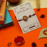 El Regalo Designer Evil Eye Lion Kids Rakhi for Brother- Cute Evil Eye Lion Rakhi with Roli Chawal Shagun, Rakhi Message Card in Rakhi Gift Box for Little Brother (Red)