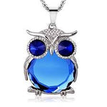 El Regalo Trendy & Long Owl Pendant Chain Necklace for Girls & Women | Owl Jewelry (Blue)