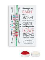 El Regalo 2PCs Cute Kids Fruits Beads Bracelet Rakhis Set for Brother/Bhai - Kids Rakhis with Roli Chawal in Gift Box - Adorable Fruit Charm Rakhis for Boys (Cute Rakhi Set-5)