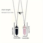El Regalo Unisex Adult 4Pcs/Set Valentines Day Special- Love Friendship Magnet Heart Bullet Stones Necklace & Bracelet Set For Couples/Best Friends/Besties (Peachy Pink & Black)