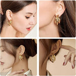 El Regalo Trendy Triple 3 Hoop Stud Earrings- Western Fashion Earrings for Girls & Women (Golden Hoops)