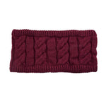 El Regalo 1 PC Winter Knitted Fleece Warm Unisex Headbands for Men & Women- Ear Warmer Headband Hair Band Wool Head Wraps Winter Unisex Ear Warmers (Plum Red)