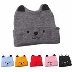 El Regalo Toddler Baby Soft Caps | Beanie Earflaps Little Girl Boy Colorful Cartoon Bear Warm Knit Hat (1-3 Years) (Pink)