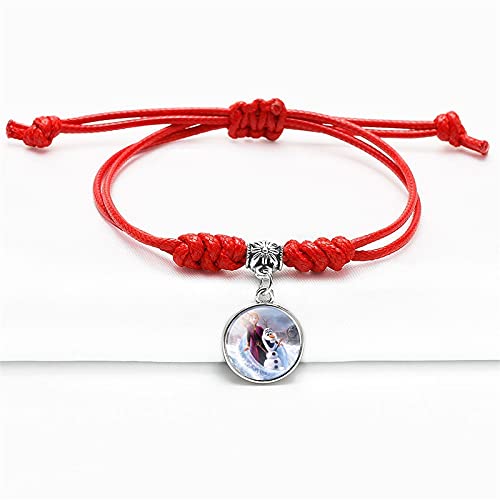 El Regalo 2 PCs Frozn Princess Bracelets for Girls | Faux Leather Adjustable Princess Bracelets (Red & Purple)